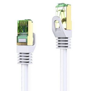 conecto 30.0m RJ45 Ethernet-Netzwerkkabel (S/FTP, PIMF, CCA AWG26/7), mit Cat7 Rohkabel (1 Stück) weiß, CC50448
