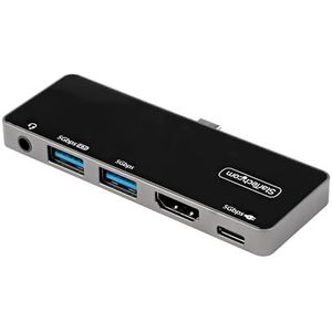 StarTech.com USB-C Digital AV-Multiport-Adapter - USB-C auf 4K 60Hz HDMI 2.0, USB-C Power Delivery 100W Pass-Through, 3-Port USB 3.0 Hub - USB-C Mini Dock - Portable USB Typ-C Travel Dock (DKT30ICHPD)