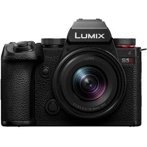 Panasonic Lumix S5 II, Spiegellose Vollformatkamera, mit S-R1840E 18-40mm Objektiv, 4K 60p und 6K 30p, Hybrid-Phasen-AF mit 779 Messfeldern, Active is, OLED-Sucher, Flexibler-Monitor, WLAN, Schwarz