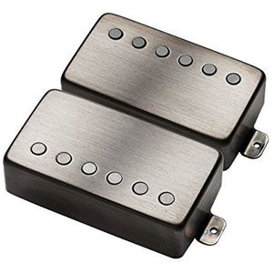 EMG 57/66 Bridge and Neck Humbucker Guitar Pickups Set, Brushed Black Chrome