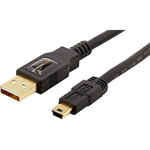 Amazon Basics USB-A auf Mini USB 2.0-Kabel, 480 Mbit/s Übertragungsgeschwindigkeit, mit vergoldeten Steckern, 0.9 m, Schwarz