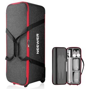 NEEWER Trolley Tasche für Fotostudio Ausrüstung, Stativ-Rolltasche mit Rädern/Riemen/gepolstertem Fach/Griff für Lichtstative, Stroboskop, Fotografie Zubehör, rot, 96x39x31cm, Modern