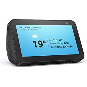 Echo Show 5, Zertifiziert und generalüberholt, kompaktes Smart Display mit Alexa, Schwarz