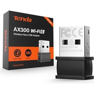 Tenda W311MI WiFi 6 AX300 WLAN Stick für PC, USB WLAN Adapter Einzelband 2.4GHz 286Mbps, AP-Modus, WPA/WPA2, Plug&Play, Nano-Größe, Kompatibel mit Windows7/10/11 und Linux 3.2+