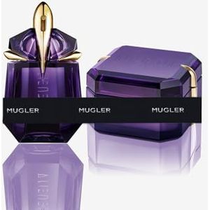MUGLER Alien Eau de Parfum, Damen-Parfum, Amberartig, holzig und blumig, Außergewöhnlicher Duft, Nachfüllbar, 30 ml + MUGLER Alien Parfümierende Körpercreme, 200 ml