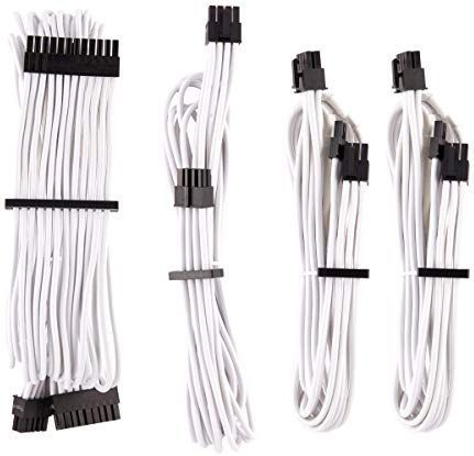 Corsair Premium Sleeved Netzteil Starter-Kabel-Set Typ4 (Generation 4-Serie) Weiß
