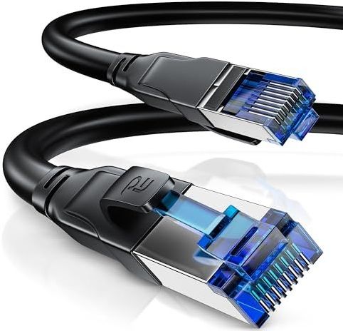 CSL - 2m Netzwerkkabel CAT 8 - LAN Kabel Patchkabel - CAT8.1 High Speed Gigabit Ethernet Cable - 40 Gbits - S/FTP PIMF - RJ45 Stecker - Cat6 Cat7 Cat8 komp - 2 Meter - schwarz