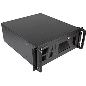 Unykach Gehäuse Rack 4U 19 Zoll UK4229 EVO, Tiefe 480 mm, 2 USB3.0, 1 Lüfter 120 mm und 2 Lüfter 80 mm, Schwarz