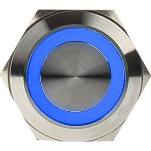 DimasTech Vandalismustaster 22mm - Silverline - blau