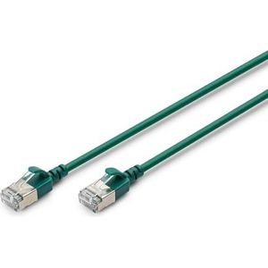 DIGITUS LAN Kabel Cat 6A – 3m – Slim Version AWG 32/7 – 10 Gbit/s – RJ45 Netzwerkkabel – F/FTP – PoE+ – LSZH – Kompatibel zu Cat7, Cat6, Cat5e – Grün