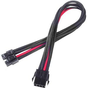 SilverStone SST-PP07-EPS8BR - Netzteil-Verlängerungskabel 30cm EPS 8pin auf EPS/ATX 4+4pin, schwarz/rot