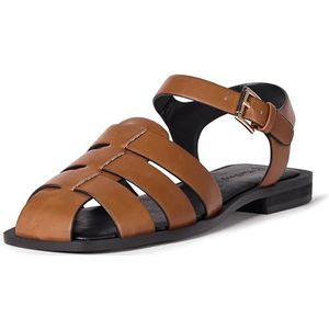 The Drop Luna Fisherman Ankle Strap Sandalen mit Knöchelriemen, Cognac, 39.5 EU