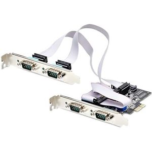 StarTech.com 4-Port Serielle PCIe Karte, Quad-Port PCI Express zu RS232/RS422/RS485 DB9 Serielle Karte, Standard/Niedrigrofil Halterungen, 16C1050 UART, ESD Schutz, Windows/Linux (PS74ADF-SERIAL-CARD)