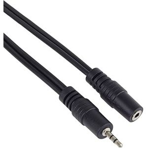 PremiumCord Verlängerung Klinkenkabel 2,5 mm, Länge 5 m, Buchse 2,5 mm Steckdose, AUX-Headset-Audio-Verlängerungskabel, geschützt, Farbe schwarz
