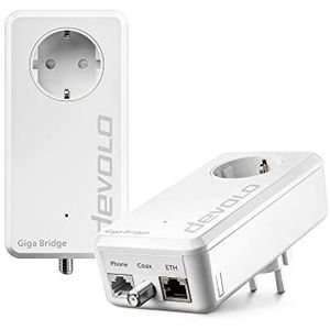 Devolo Giga Bridge Telefon-Set, Glasfaserlösung, Glasfasernetzabschluss (ONT) mit dem Router verbinden, Glasfaser im Haus verlegen, Glasfaser-Kabel, weiß 07115