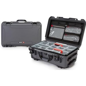 Nanuk 935-6007 wasserdichte Hartschale mit Deckel-Organizer und gepolsterter Trennwand, Graphit