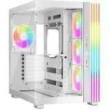 be quiet! Light Base 600 LX White PC-Gehäuse, atemberaubender Panorama-Blick, Show Case, Dual Chamber Design, massiver ARGB LED-Streifen, 4 Light Wings LX PWM Lüfter, invertiert und horizontal nutzbar