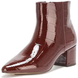 The Drop Damen Jessi Stiefel mit Blockabsatz und seitlichem Rei�ßverschluss, Chocolate Croc, 41