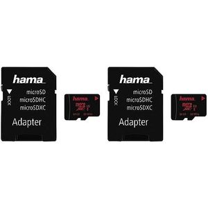 Hama UHS Speed Class 3 microSDXC 64GB Speicherkarte inkl. Adapter (Packung mit 2)