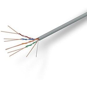 Starres Ethernet-Netzwerkkabel RJ45 Cat.5E FTP AWG24, Grau, Rolle mit 100 m