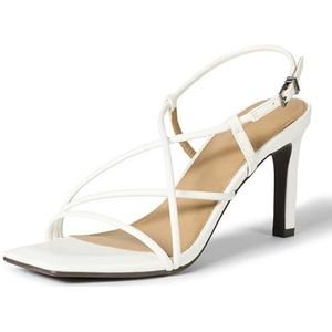 Amazon Essentials Damen Strappy Stiletto Heel Sandals, Weißes Kunstleder, 40 EU