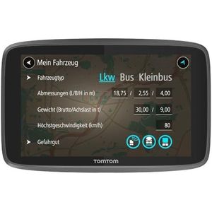 Tomtom LKW Navi GO Professional 520 - Sonderziele und Routen für LKW, Stauvermeidung Dank Tomtom Traffic, Karten-Updates Europa, Updates über Wi-Fi, hochwertige Halterung (Generalüberholt)