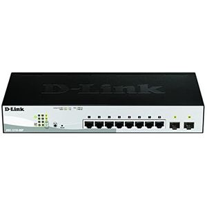 D-Link DGS-1210-08P/B 8-Port Gigabit PoE Smart Managed Switch mit 2 SFP-Anschlüssen (8 x PoE-Anschlüsse) – nur UK-Netzkabel