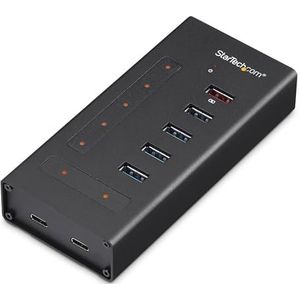 StarTech.com USB Hub 7 Port - Metall - USB-A zu 3X USB-C und 1x USB-C - USB 3.0 - Industrieller USB Hub - USB Hub mit Typ C