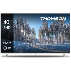 Thomson – 40 Zoll (101 cm) Full HD Weiß Easy TV – Kein Smart-TV – USB, HDMI, DVB-C/S2/T2, AV IN, CI+, A+ Panel – 40FD2S13W – 2025