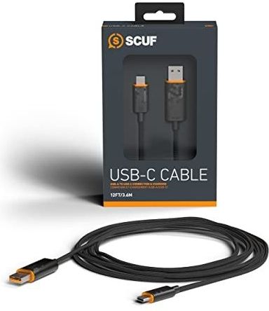 Scuf Geflochtenes USB-C-Kabel – 6 Fuß / 2 Meter USB Typ C für Anschluss und Aufladung für Xbox-Controller, PS5-Controller und Smartphones - Schwarz