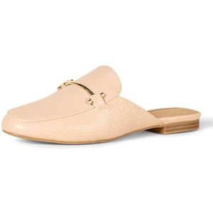 Amazon Essentials Damen Spangenpantolette, Beige Krokodil, 37.5 EU Weit