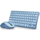 NGS Fantasy Kit Blue - Tastatur und Maus, spanische Sprache, QWERTY, wiederaufladbar, leise, Multimodus (2,4 GHz/BT1/BT2), 12 Multimedia-Tasten, Einstellbarer DPI, kompatibel mit PC/Mac/Tablets