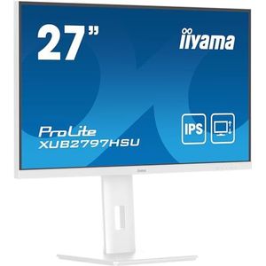 iiyama Prolite XUB2797HSU-W2 68,6cm 27"" IPS LED-Monitor Full-HD 100Hz HDMI DP USB3.2 Höhenverstellung Pivot Adaptive Sync weiß