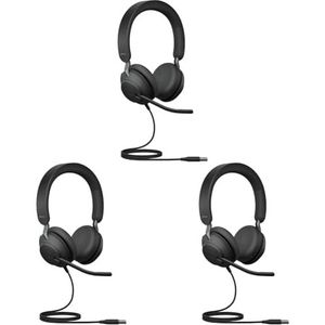 Jabra Evolve2 40 SE - Kabelgebundenes Stereo-Headset mit Geräuschunterdrückung und 3-Mikrofon-Technologie - USB-A-Kabel - für MS Teams Zertifiziert, auch mit Anderen Plattformen kompatibel - Schwarz