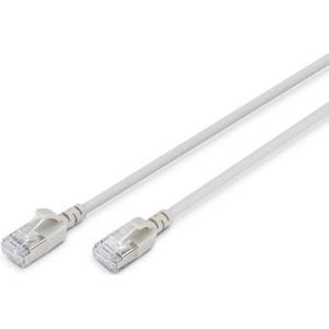 DIGITUS LAN Kabel Cat 6A – 1m – Slim Version AWG 32/7 – 10 Gbit/s – RJ45 Netzwerkkabel – F/FTP – PoE+ – LSZH – Kompatibel zu Cat7, Cat6, Cat5e – Grau