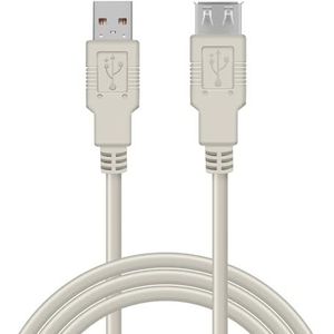 Waytex 11318 Verlängerungskabel USB 2.0 A Stecker auf A/weiblich, 1,80 m, Beige