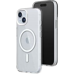 RhinoShield Clear Case kompatibel mit MagSafe für [iPhone 15]|Überragende Magnetstärke, Vergilbungsresistenz, Kristallklar, optimaler Schutz und personalisierbar - Weiß Kamera-Ring