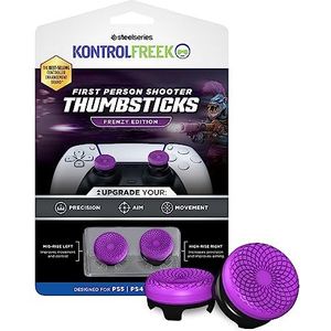 KontrolFreek FPS Freek Frenzy für Playstation 5 (PS5) und Playstation 4 (PS4) Controller | Performance Thumbsticks | 1 High-Rise, 1 Mid-Rise | Lila/Schwarz