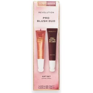 Revolution Pro, Blush Duo, Matte Or Glowy Finish, Highly-Pigmented & Blendable Blush With Sponge Applicator, Vegan & Cruelty-Free, Golden, 12 & 15ml