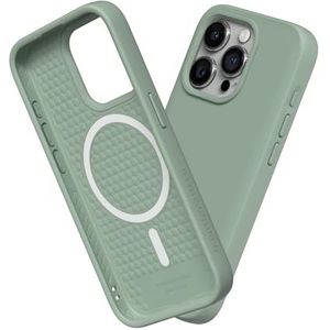 RhinoShield Case kompatibel mit [iPhone 15 Pro] | SolidSuit - MagSafe-kompatibel -Stoßdämpfende & schlanke Schutzhülle mit Premium Finish - 3.5 Meter Fallschutz - Salbeigrün