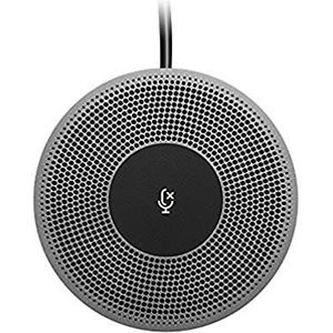 Logitech MEETUP Zusatzmikrofon, Breitband-Audio mit Rauschunterdrückung, Bluetooth, Stummschaltung, LED-Anzeigen, Kompatibel mit MeetUp Videokonferenz-Webcams, Für größere Meetingräume - Schwarz