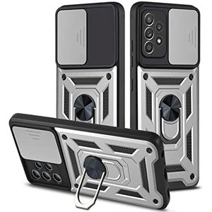 Objektivschutz Stoßfeste Handyhülle für Samsung Galaxy S21 Plus 5G Grau Slide Camera Magnetic Finger Ring Holder Cover für S22 Plus Note 20 Ultra S21 FE Case