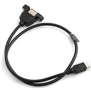 System-S USB 2.0 Typ A Panel Mount Kabel Adapterkabel Mini USB Stecker zu USB Typ A Buchse mit Screw Nuts 50cm