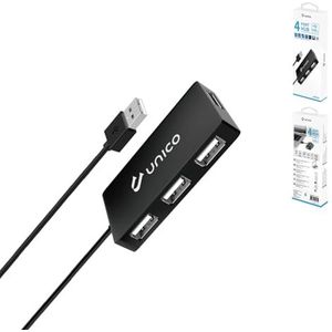 Zarivy USB-Hub mit 4 Anschlüssen, schwarz, kompatibel mit Mehreren Geräten, ideal für die Erweiterung von Verbindungen und schnelle Datenübertragung.