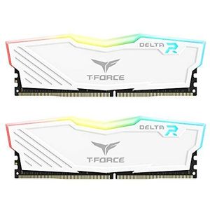 TEAMGROUP Team T-Force Delta RGB DDR4 Gaming Memory, 2 x 8 GB, 3600 MHz, 288 Pin DIMM, White