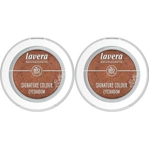 lavera Signature Colour Eyeshadow -Amber 07- bronze - Bio-Mandelöl & Vitamin E - Vegan - schimmernd - Intensive Farbabgabe (1 Stück) (Packung mit 2)