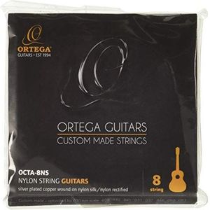 ORTEGA GUITARS Saitensatz 8-Saiter Nylon Silver-plated Copper Wound - Made in Germany by Pyramid (OCTA-8NS)