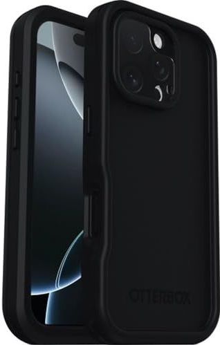 OtterBox Frē Series MagSafe Hülle für iPhone 16 Pro, Wasserdicht (IP68), stoßfest, schmutzabweisend, Hülle mit integriertem Displayschutz, 5X getestet nach Militärstandard, Schwarz