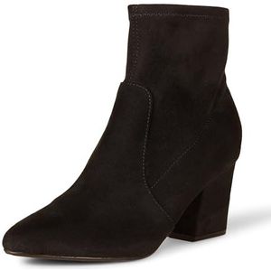 Amazon Essentials Damen Anliegender Stiefel mit elastischer Ferse, Schwarz Mikro Wildleder, 37.5 EU Weit