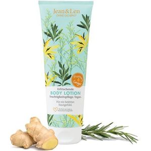 Jean & Len Erfrischende Bodylotion Rosmarin & Ingwer, für ein belebtes Hautgefühl, versorgt die Haut mit Feuchtigkeit, würzig-frischer Duft, Körperlotion, ohne Parabene & Silikone, vegan, 250 ml